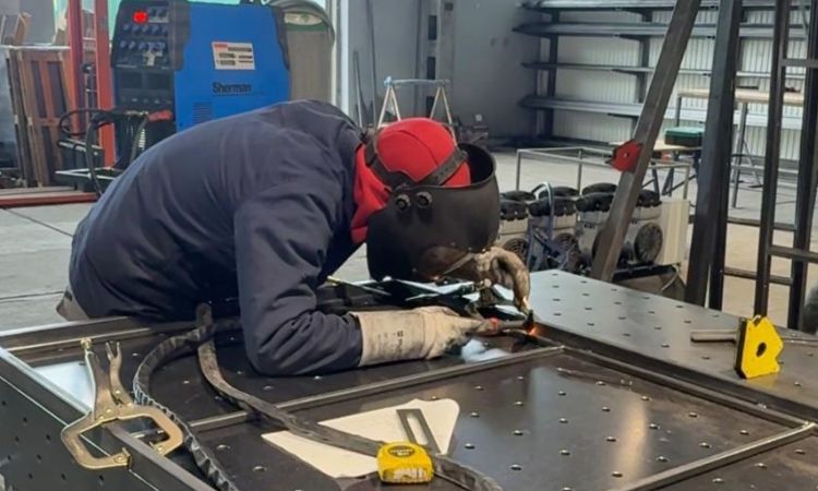 Steel door being handcrafted in the Steel Door Solutions workshop